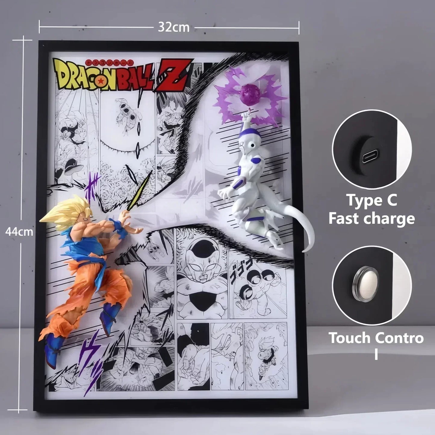 Goku vs. Frieza 3D Anime Light Art Sculpture