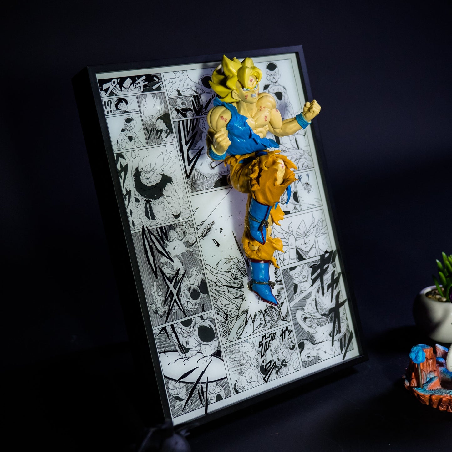 Goku Super Saiyan 3D Anime Light Art Sculpture