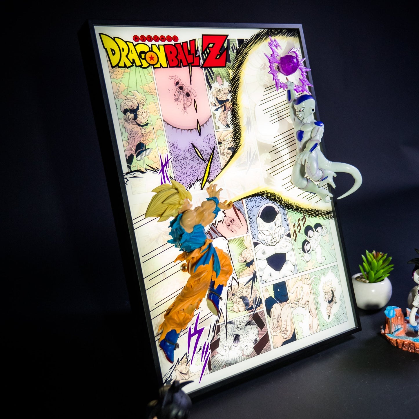 Goku vs. Frieza 3D Anime Light Art Sculpture