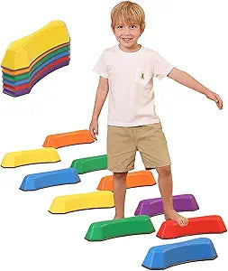 Stepping Stones for Kids Balance Beam Non-Slip Bottom Exercise Coordination and Stability Sensory Toys Toddler Outdoor Toys Kids Outdoor Play Equipment