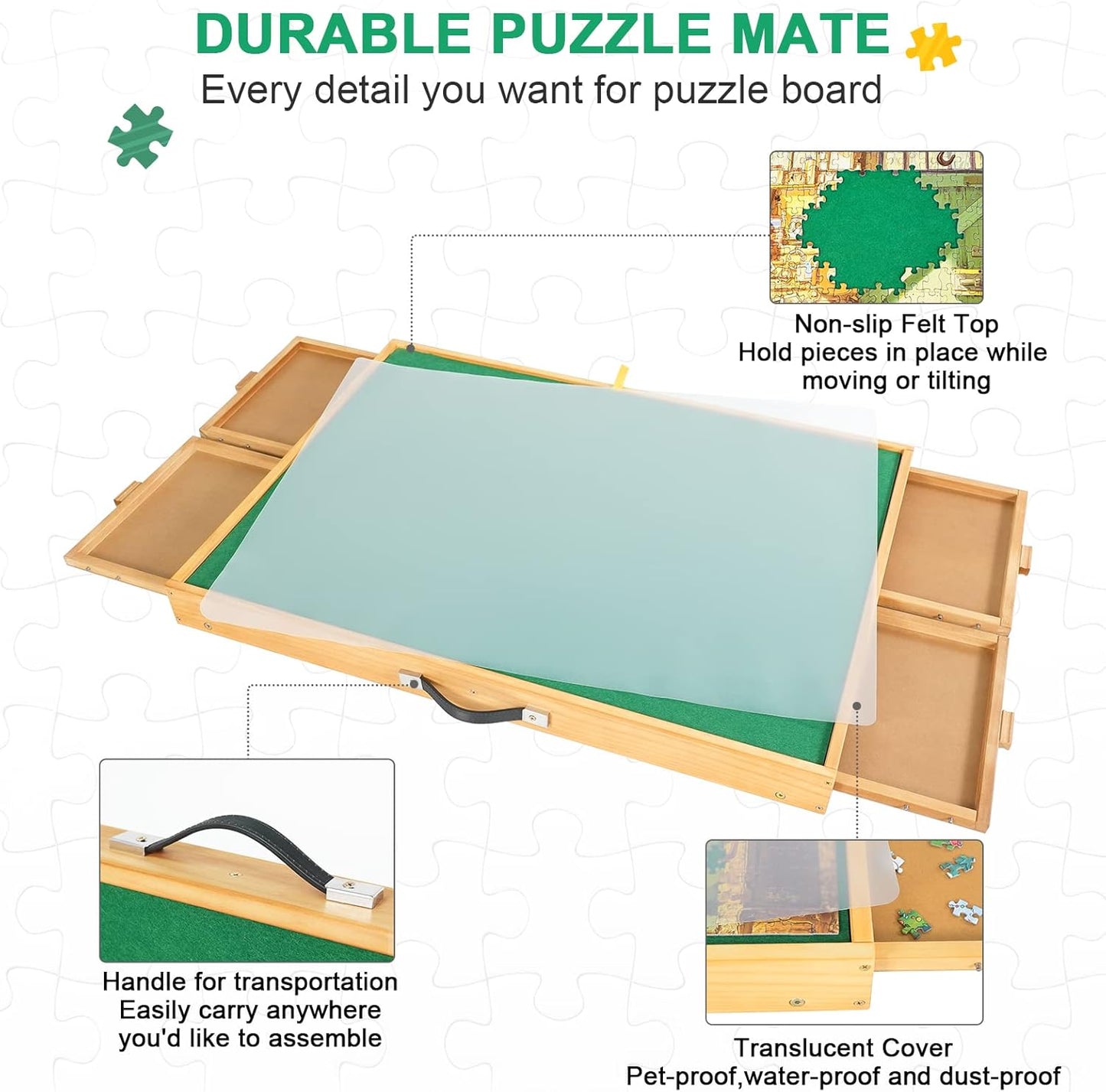 Adjustable Puzzle Table with Foldable Legs & Storage Drawers – Perfect for Jigsaw Lovers! 🧩✨