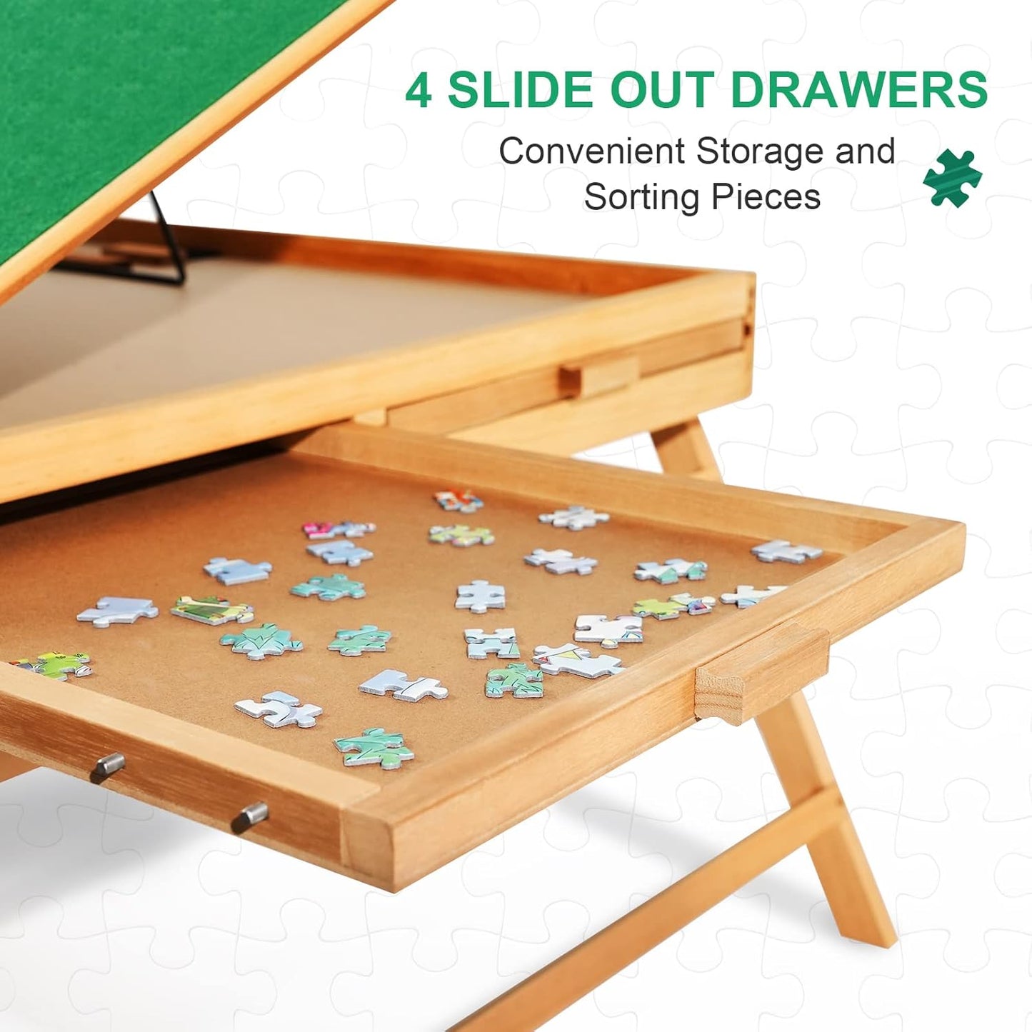 Adjustable Puzzle Table with Foldable Legs & Storage Drawers – Perfect for Jigsaw Lovers! 🧩✨