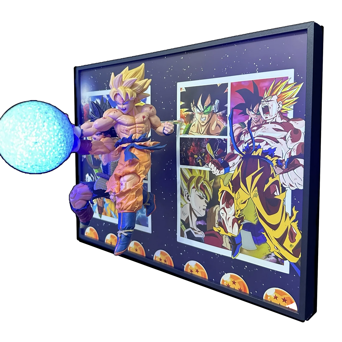 Goku and Bardock 3D Anime Light Art Sculpture